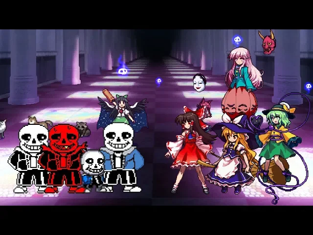 undertale sans队 vs 东方心绮楼人物角色【mugen无限格斗】